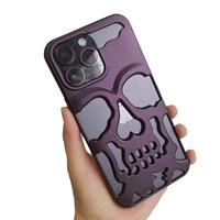 Coque de téléphone portable antichute en TPU électroplaqué motif crâne, très populaire, pour iPhone 17 Pro Max, 17 Pro, 17, 16 Pro Max, 16 Pro, 16