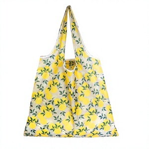 Sacs d'épicerie pliables en nylon personnalisés, pochette en polyester ripstop écologique, sac de courses pliable réutilisable en polyester - Product Image 1