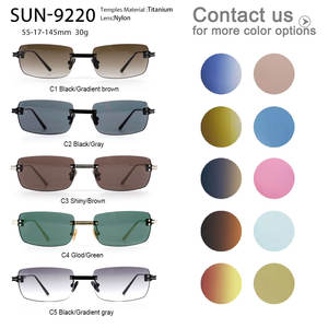 Gafas <span class=keywords><strong>de</strong></span> <span class=keywords><strong>Sol</strong></span> Rectangulares Sin Montura <span class=keywords><strong>de</strong></span> Metal Ultraligeras Sitier, Protección UV400, <span class=keywords><strong>Lentes</strong></span> Degradados Marrones, Unisex, Listas para Enviar - Product Image 3