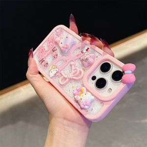 เคสโทรศัพท์มือถือลายการ์ตูนดนตรี KT Cat Bow สำหรับ iPhone 17 Air 16 15 14 Pro Max ลายดอกไม้เรซิ่น 3 มิติ น่ารัก DIY ลายดาว ฝาหลังใส - Product Image 4