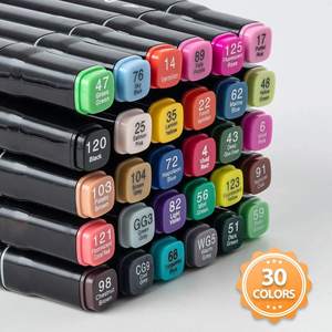 Logo personalizzato 24 colori penne penne a doppia punta all'ingrosso a buon mercato con punta penna ad acquerello Set <span class=keywords><strong>pennarello</strong></span> a doppia punta - Product Image 5