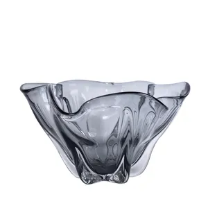 New Trendy Handcrafted Art Glass Home Decor Decorative Table Big Crystal Glass Sugar Fruit Salad Bowl