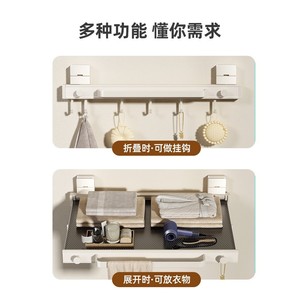 Folding Clothes Rack Rectangle Hook Type Foldable Mobile Drying Rack For Balcony <b>Window</b> Space Saving - Product Image 3