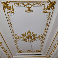Moulures de plafond rococo exquises, sculpture 3D pour hôtel, salle de banquet, décoration de plafond romantique, garniture décorative pour la maison