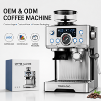 Máquina de Café Espresso Todo en Uno con Molinillo Integrado, Manómetro y Pantalla Digital, Personalización OEM/ODM, Suministro de Fábrica
