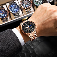 Montre pour homme Poedagar 928 de luxe, chronographe, acier inoxydable, quartz, lumineuse, étanche, Montre Reloj
