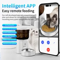 Distributeur automatique intelligent de nourriture pour animaux de compagnie en plastique de 3 L avec caméra WiFi, bol de nourriture sèche intelligent pour chats et chiens