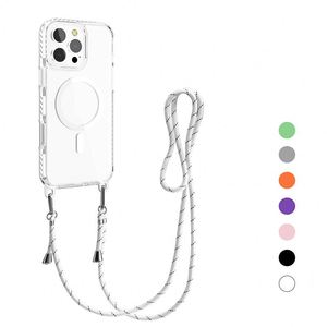 Funda Transparente con Cordón para Cargador Inalámbrico para iPhone 16E 16 15 14 Plus 13 12 Pro Max, Collar Magnético con Correa - Product Image 3