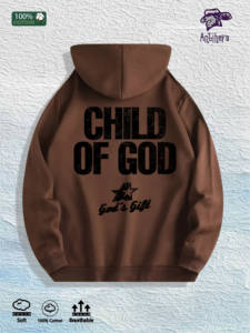 Tanrı'nın Çocuğu Grafikli Kapüşonlu Üst %100 Pamuk ABD Deposu 7 Renk - Product Image 3