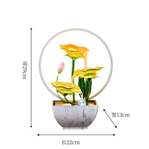 Fontaine d'eau moderne en verre, design circulaire avec rétroéclairage, pour décorations de table de salon de thé, petite fontaine électrique - Product Image 2