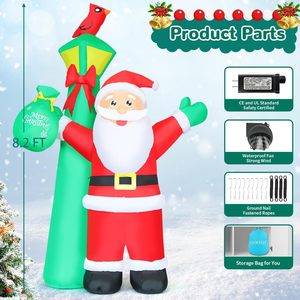 GOOSH 8.2 FT Christmas Inflatables <span class=keywords><strong>Santa</strong></span> <span class=keywords><strong>Claus</strong></span> Outdoor & Indoor Party Garden Lawn Decor avec Green Lighthouse & Built-In LEDs - Product Image 4