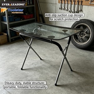 Banc de travail pliable robuste pour vitres automobiles - Tubes en acier renforcés, ventouses antidérapantes |   Outil de réparation pour vitres de véhicules - Product Image 2
