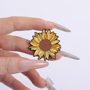 Nouveau tournesol fleur émail broches femmes alliage bijoux doux émail épinglettes collier aiguilles pour mariages pour enfants - Product Image 3