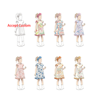 Little Glow Kids Gaya Musim Panas Imut Motif Bunga Rok Anak Perempuan Musim Panas Gaun Putri Harian Modis