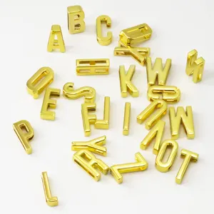 Penjualan terlaris A-Z jimat geser huruf alfabet logam dan simbol alfabet awal huruf DIY untuk tas cangkang ponsel