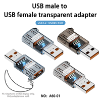 Adaptateur USB 3.2 mâle vers femelle 2026, synchronisation de données haute vitesse 10 Gbit/s, charge 60 W, extension de port USB pour ordinateur portable, PC, voiture