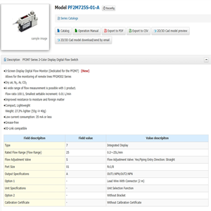 สวิตช์ควบคุมการไหลแบบดิจิตอลจอแสดงผลแบบ2สีชุด <span class=keywords><strong>PF2M7</strong></span>ต้นฉบับ <span class=keywords><strong>SMC</strong></span> ชิ้นส่วนนิวเมติก PF2M725S-01-A ใหม่ - Product Image 6