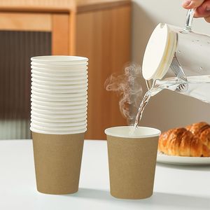 Custom Logo Craft Paper 6oz/8oz/12oz/16oz Double Wall Recyclable <b>Disposable</b> Coffee <b>Cups</b> with Lid - Product Image 4