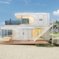 Maison à ossature à 2 étages, préfabriquée, maison moderne, villa de luxe, maison capsule, capsule spatiale avec système intelligent