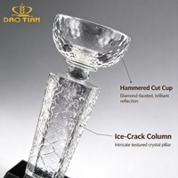 Trophée en cristal personnalisé, coupe de champion, trophée sportif en verre avec base noire, trophée de tournoi gravé personnalisé