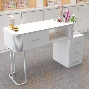 Mesa de Manicura de Madera de Estilo Moderno con Gabinete de Almacenamiento, Mesa de Manicura Personalizada para Dormitorio o Salón de Uñas - Product Image 4