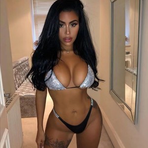 Conjunto de Bikini con Lentejuelas de Brillo Metálico Blanco para Mujer, Top Halter Cruzado, Cintura Baja, Nailon/Algodón de Secado Rápido, Traje de Baño de Dos Piezas para Playa - Product Image 2