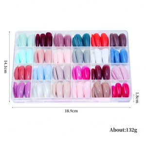 Lot de 24 faux ongles carrés givrés style français à presser, couvrance totale, pour manucure de salon - Product Image 6
