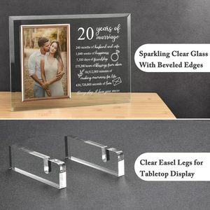 Cadre <span class=keywords><strong>photo</strong></span> personnalisé en <span class=keywords><strong>verre</strong></span> gravé transparent 2026 pour souvenir de mariage - Product Image 5
