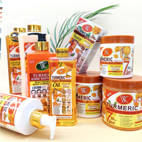 Ensemble de soins de la peau au curcuma VSC, crème pour le visage et le corps, huile, gommage, savon, kit éclaircissant et hydratant en 7 jours