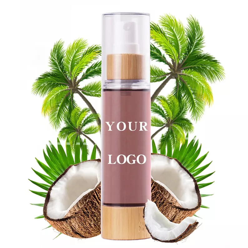 Label Pribadi 100% Losion Tanning Alami Organik Tanpa Matahari untuk Bronzing dan Cokelat Keemasan Medium atau Gelap Secara Bertahap untuk Wajah Tubuh