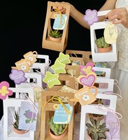 Boîtes d'emballage en papier kraft pour plantes succulentes en pot, bouquet de fleurs fraîches, vente chaude