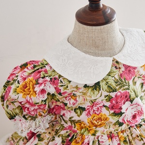 Vintage dantel yay peter pan yaka bebek fırfır yaz noel elbise çocuk İspanyol elbise tedarikçisi - Product Image 2