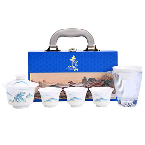 Juego de Té de Porcelana Blanca Estilo Chino Dehua, Juego Completo de Kung Fu en Caja de Regalo, Exquisito Regalo para Celebraciones y Festivales - Product Image 5