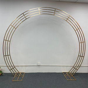 Đạo cụ đám cưới hiện đại vòm sắt ba chiều ngoài trời bố trí nền đám cưới hình bán nguyệt bốn thanh trang trí sân khấu lớn - Product Image 3