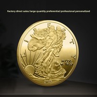 Nouvelle pièce commémorative transfrontalière 2025 en fer, motif Aigle ailé et Déesse de la Liberté, pièce américaine personnalisée en cuivre Aigle américain