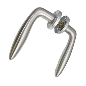 Poignée de porte de meuble adaptée à la serrure de porte à mortaise Trous de cylindre en aluminium argenté prix d'usine - Product Image 1