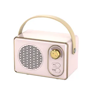 Custom Logo Mini Retro Vintage Radio Bluetooth Speaker Met Fm Radio