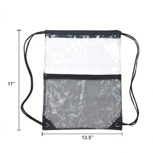 Affordable Custom PVC <b>Backpack</b> - With <b>Drawstring</b>, Waterproof, Mesh Pocket, Zipper Closure, for Promotional Events - Product Image 1