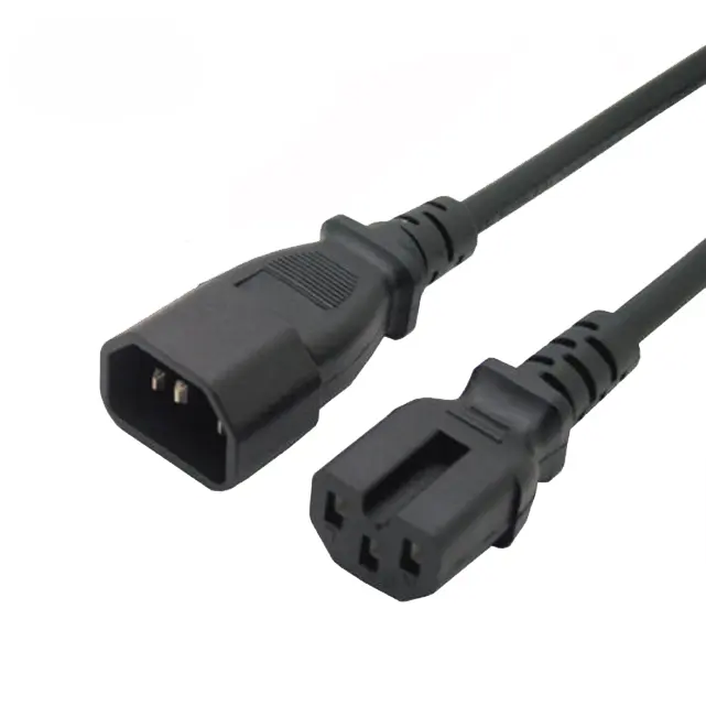 Heavy Duty power cord, IEC 320 C14 To IEC 320 C15 Black power cable 15A 250V,16AWG,18AWG Extension Power Cable 1M 2M 3M 4M etc