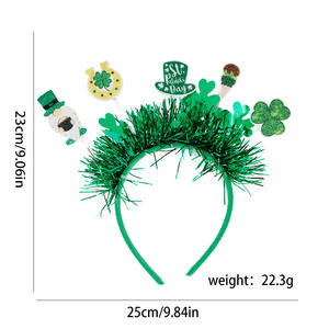 クロスボーダー ハンドメイド ミックス素材 聖パトリックの日 シャムロック アイルランド ガーディアン カーニバル パーティー ヘッドバンド 装飾ヘッドウェア - Product Image 3