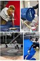 Colle adhésive en résine polyuréthane pour terrain de sport certifiée ISO Henghui Sports, résistante aux UV, écologique, pour piste en plastique