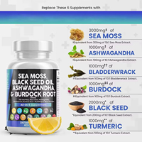 Capsule de mousse de mer WELLBODY OEM/ODM avec marque privée et huile de graines noires Ashwagandha bardane tout en un Capsules