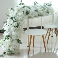 FL-017 Blanc Rose Branches De Fleurs De Cerisier Chemin De Table Fleurs Guirlande Faux Floral Rangée pour La Fête De Mariage