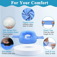 Coussin de protection pour oreille perforée pour dormeurs latéraux avec trou, CNH Donut Protector, pour soulager les douleurs et les irritations liées à la pression de l'oreille, coussin de soins médicaux
