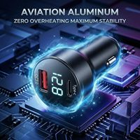 Kabel Charger Mobil Mini Adaptor Pemantik Rokok USB-C PD QC3.0 Voltmeter Digital 3-in-1 12V/24V ke 30V OEM Pabrik
