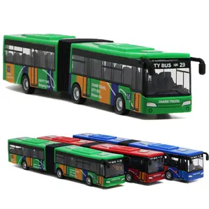 סגסוגת אוטובוס Suppliers-Diecast אוטובוס למשוך בחזרה רכב צעצוע אבץ סגסוגת 1:64 סגסוגת גבוהה סימולציה אוטובוס מכוניות אורות צעצועי כלי רכב לילדים מתנות