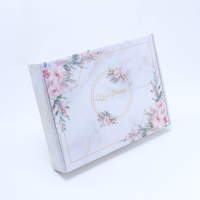 Boîte d'emballage en papier kraft écologique avec impression florale aquarelle personnalisée, impression UV, matériaux recyclés, pour coffrets cadeaux