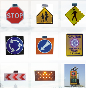 שלט עבודה כביש בנייה מופעל שמש חץ מהבהב שלט תנועה אלומיניום עבור פריטי בטיחות תנועה - Product Image 5