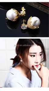 Front-Back Pearl Drop Earring Joacii S925 Silver Jewelry Fashion Occident Simple Style with18k Gold Plated for Girls and Women - Product Image 6