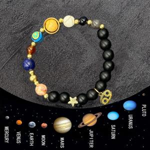Bracelets personnalisés en pierres naturelles du zodiaque pour couples, bijoux faits à la main avec perles des 12 constellations, cadeau - Product Image 2